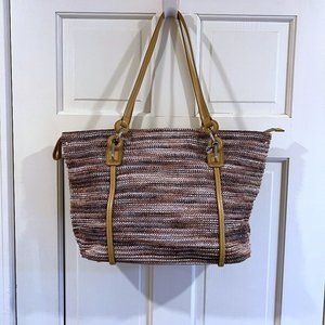 Tumi Fiona Tasche Tote 100% Straw with leather trim